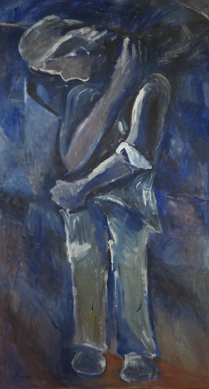 Stefan Eipper, große blaue Figur - 1998