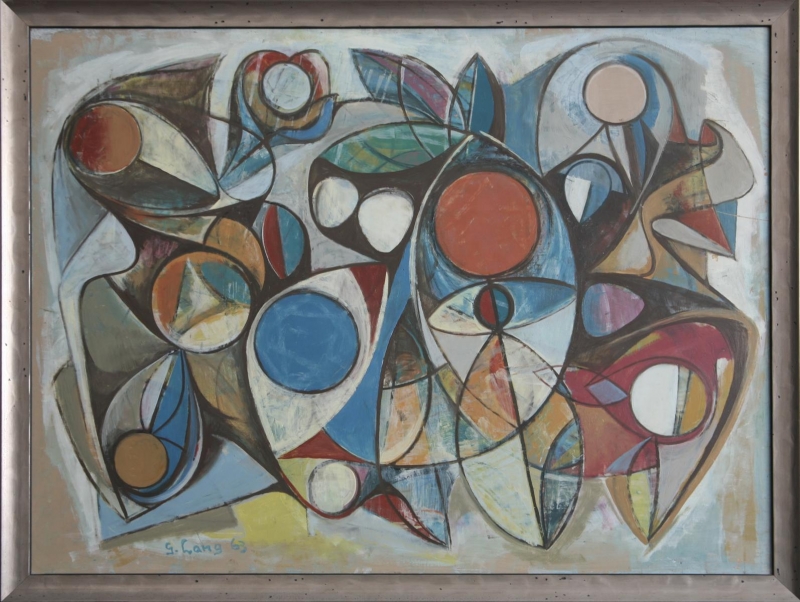 Georg Lang, abstrakte Komposition – 1963