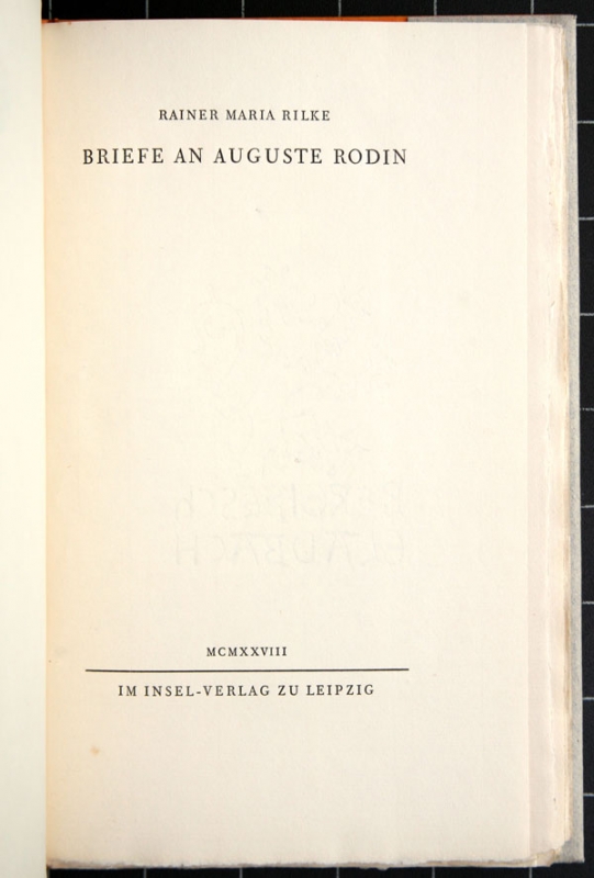 Rainer Maria Rilke, Briefe an Auguste Rodin