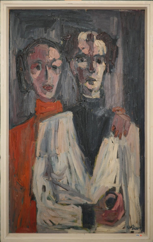 Helmut Siesser, Selbstporträt mit Ehefrau - 1954